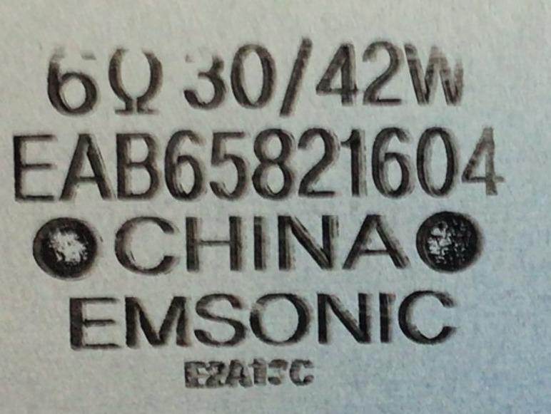 KIT DE BOCINAS PARA TV LG / NUMERO DE PARTE EAB65821603 / EAB65821604 / 6Ω 30 /42W / DISPLAY HV860SUB-E1D / MODELO 86QNED99UPA.AUSFLJR - Imagen 2